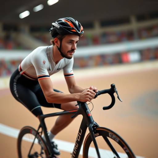 Filippo Ganna durante il tentativo di record dell'ora