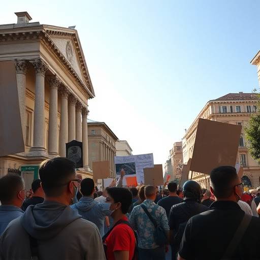 Immagine di una manifestazione a Roma