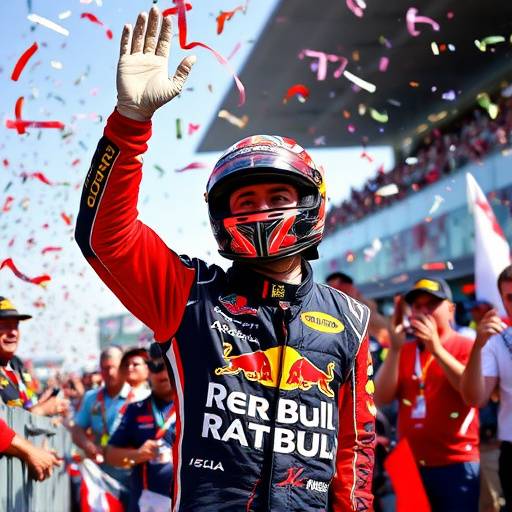 Max Verstappen celebra la vittoria al Gran Premio d'Italia