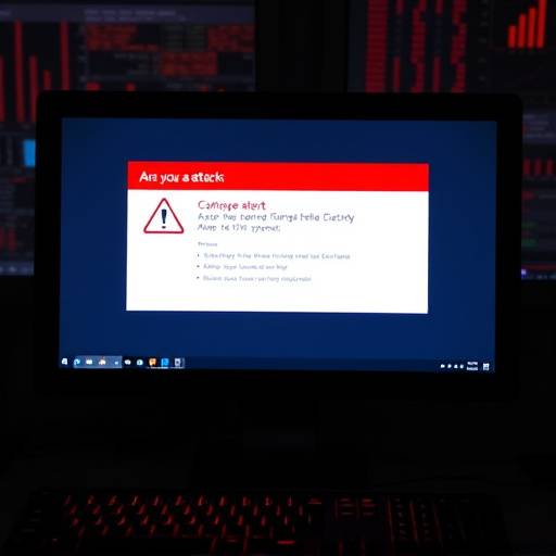 Schermata di computer con avviso di attacco informatico